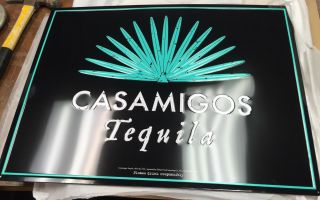 Casamigos Tequila Tin Metal Embossed Sign Black & Green Measures 24 X 18 Rare