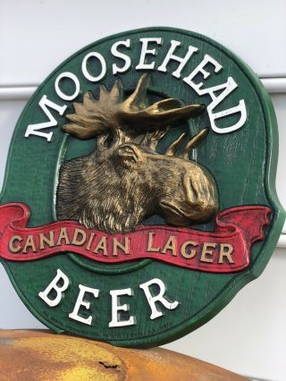Vintage Moosehead Plastic Beer Sign Advertising Brewery Bar Display