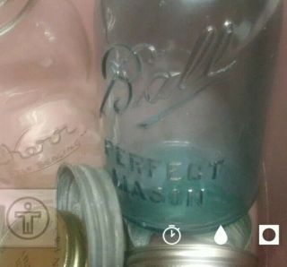 Blue Ball Perfect Mason 13 Quart Jar,  Zinc Lid,  vintage. 5