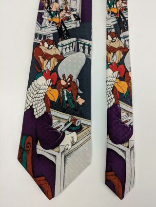 Looney Tunes Lawyers Legal Tie 1992 Warner Brothers Taz Porky Pig Bugs 100 Silk
