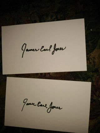 Star Wars Actor James Earl Jones Two Signed 3x5 Index Cards