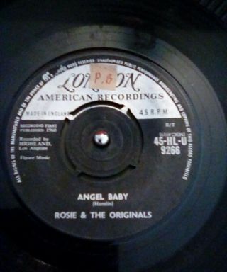 Rosie And The Originals ‎– Angel Baby Vinyl 7 " Single Uk London Hlu 9266 1960