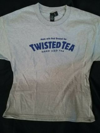 Twisted Tea Hard Ice Tea Large Hanes Mens T - Shirt Grey Short Sleeve
