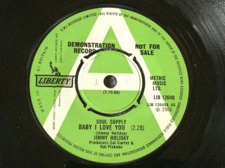 JIMMY HOLIDAY - BABY I LOVE YOU rare UK 1966 DEMO PROMO / NORTHERN SOUL / - 2