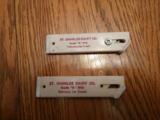 2 Vintage Dairy Milk St Charles Dairy,  Mo 63301 Box Cutters Antique Old