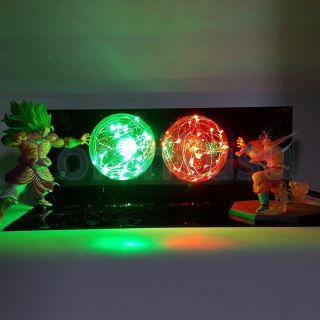 Rare Dragon Ball Z Goku & Brolly Power Up Led Light Lamp Action Figure Whole Set