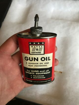 Vintage Handy Oiler Gun Oil Can Tin Lead Top Wards Hawthorne Household Oil
