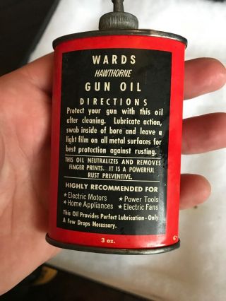 Vintage Handy Oiler Gun Oil Can Tin Lead Top Wards Hawthorne Household Oil 3