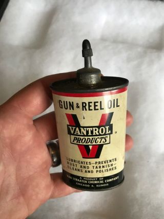 Vintage Handy Oiler Gun Oil Can Tin Lead Top Vantrol Reel Household Oil Chicago