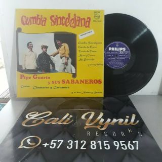 Pipe Guarin Y Sus Sabaneros " Cumbia Sincelejana " Philips Rare Lp Records