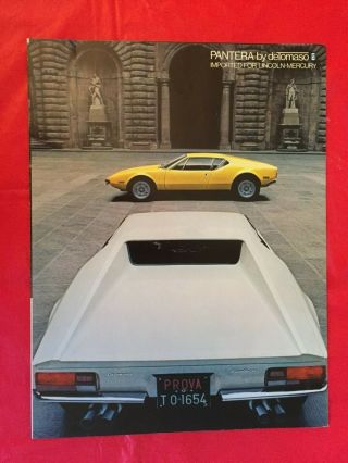1973 Pantera By Detomaso Dealer Car Sales Brochure