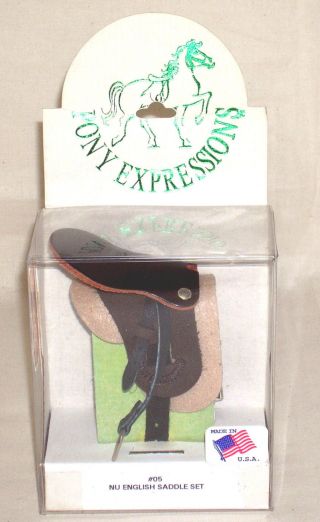 1990s Pony Expressions Leather Nu English Saddle Set 05 Will Fit Breyer Horses