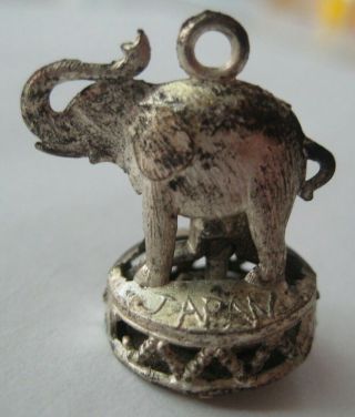 Vintage Old Metal Circus Elephant Siren Charm Cracker Jack Toy Prize Japan