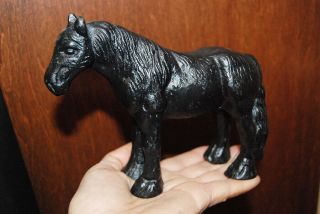 Heavy Cast Iron Black Horse Figurine Statue Sculpture