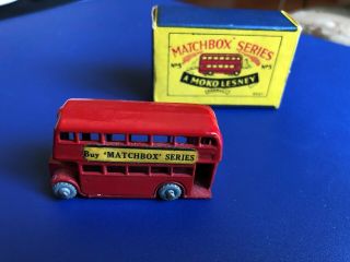Vintage Moko Lesney Matchbox Series No 5 Double Decker London Bus W Box