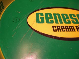 Vintage Steel Genesee Cream Ale Beer 12 - inch Round Tray Green/Yellow 2 - sided 2