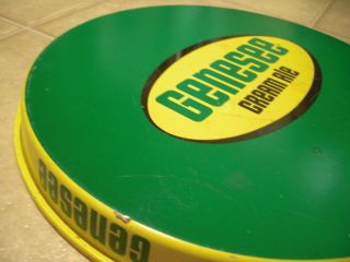 Vintage Steel Genesee Cream Ale Beer 12 - inch Round Tray Green/Yellow 2 - sided 7