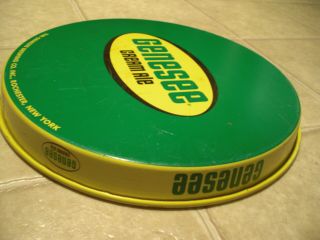 Vintage Steel Genesee Cream Ale Beer 12 - inch Round Tray Green/Yellow 2 - sided 8