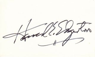 Harold E.  Edgerton.  Signed Card.  Mit.  " Papa Flash " - Stroboscopic Photography