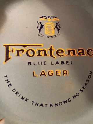Rare Porcelain Frontenac Blue Label Lager Advertisement Ashtray 7