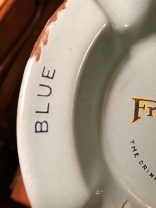 Rare Porcelain Frontenac Blue Label Lager Advertisement Ashtray 8