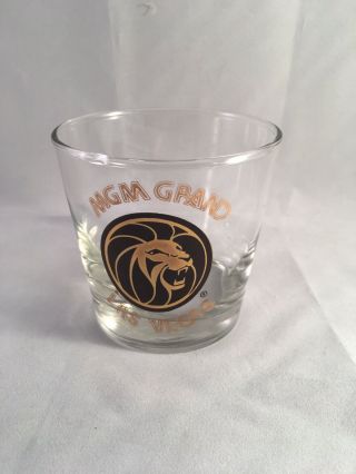 1999 Mgm Grand Hotel & Casino Las Vegas Nevada Drinking Cocktail Glass Lion Logo