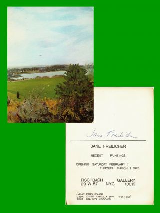 Jane Freilicher.  Signed 1975 Nyc Gallery Announcement Of Recent Paintings Card