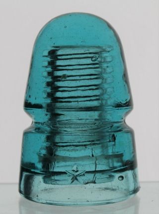 Blue Cd 145 Star Postal Style Beehive Glass Insulator