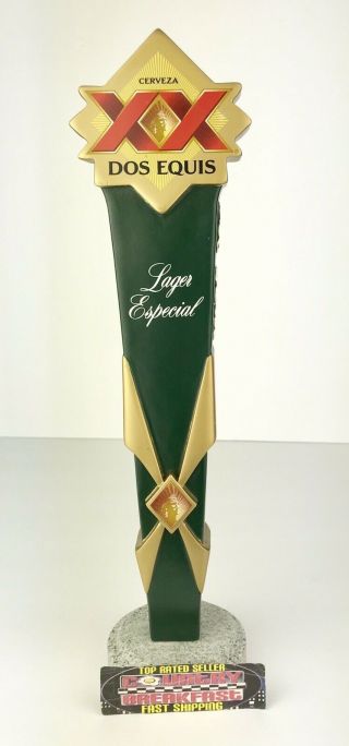 Dos Equis Especial Xx Lager Cerveza Beer Tap Handle 11.  5” Tall -
