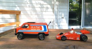 Vintage 1979 Tonka Aj Foyt Racing Team Set Van & Race Car,  Drivers No Trailer