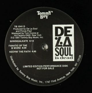 De La Soul - De La Soul Is Dead 2xLP - Tommy Boy Ltd.  Edition VG,  PROMO 2