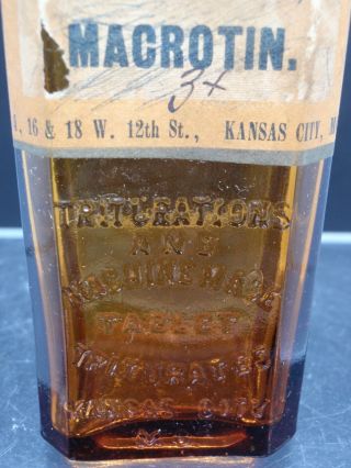 Wise ' s Homeopathic Pharmacy Kansas City Amber Macrotin bottle 2