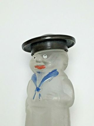 Vintage Figural Sailor Perfume Bottle Made In Roumania