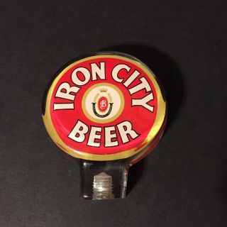 Vintage Iron City Beer Round Beer Tap Handle