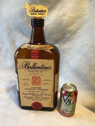 Huge Vintage Ballantine’s Scotch Whiskey Gallon Bottle Decanter Spout Whisky 15 "