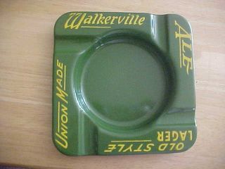 Vtg Walkerville Ale Beer Enamel Ashtray Old Style Union Made Ontario Canada 3