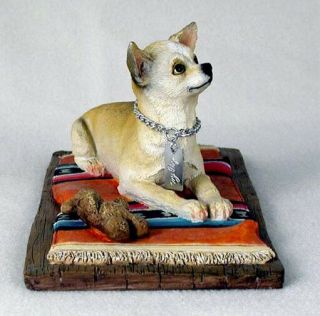 Chihuahua Tan White My Dog Figurine Statue Pet Lovers Gift Hand Painted