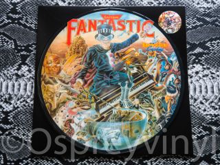 Elton John Captain Fantastic LP Picture Disc Die Cut Signed poster Print Rare 4