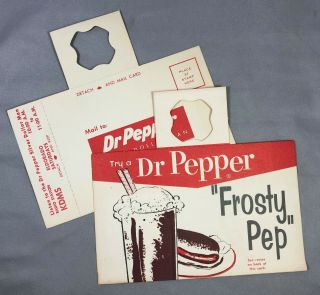 C 1950 Dr Pepper Float Ice Cream Radio Kdms Advertising Bottle Hanger Vintage