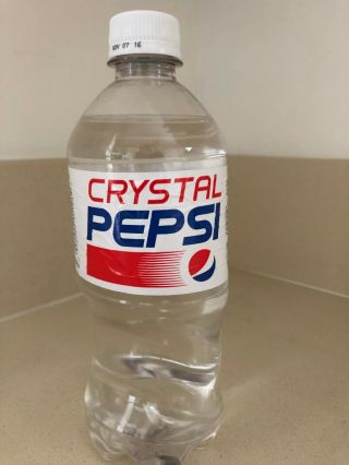 Crystal Pepsi 20 Oz Bottle Soda Clear Cola 2016 Limited Release