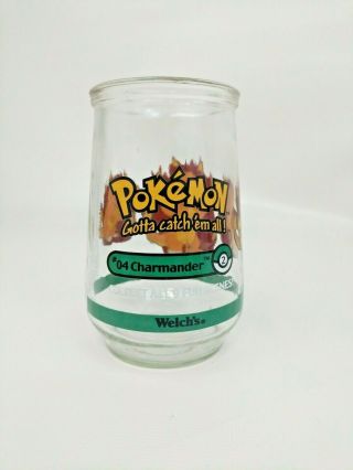 Welch ' s Jelly Jar Pokemon 04 Charmander Collectible Juice Glass Nintendo 1999 3