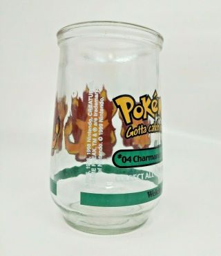 Welch ' s Jelly Jar Pokemon 04 Charmander Collectible Juice Glass Nintendo 1999 4