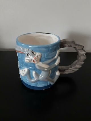 Warner Bros Looney Tunes Vintage 1995 Mug Gossamer And Bugs Bunny 3d Ceramic
