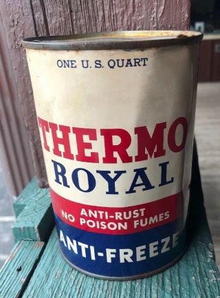 Vintage Thermo Royal Anti Freeze Can 1 Quart Publicker Phila PA SHIPS USA 2