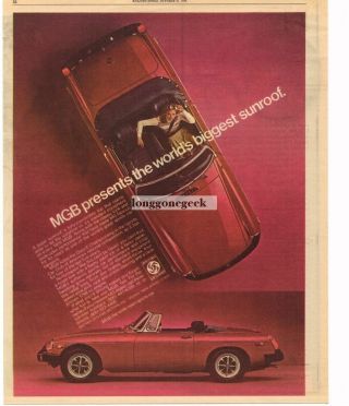 1976 Mg Mgb Red Vtg Print Ad