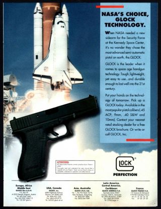 1993 Glock Pistol Ad Nasa Securiiy Force Kennedy Space Center Shuttle Launch