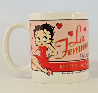 Large Jumbo 1999 Kfs Fleischer Studio La Femme Fatal Betty Boop Coffee Cup Mug