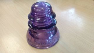Vintage Purple Whitall Tatum Glass Insulator No.  1 2