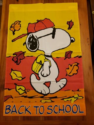 Snoopy Peanuts Large Decorative Flag Back To School 43.  5 X 29 Classroom Yard