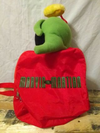 Vtg 1998 Looney Tunes Marvin The Martian Plush Backpack